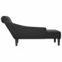 Sun lounger with pillow and right armrest in black fabric by , Daybeds - Ref: Foro24-4009767, Price: 126,40 €, Discount: %