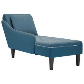 Liegestuhl mit Kissen und rechter Armlehne aus blauem Samt. von , Tagesbetten - Ref: Foro24-4009771, Preis: 143,40 €, Rabatt: %