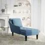 Deck chair with pillow and right armrest in blue velvet. by , Daybeds - Ref: Foro24-4009771, Price: 137,49 €, Discount: %