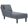 Deck chair with dark gray velvet pillow and right armrest. by , Daybeds - Ref: Foro24-4009773, Price: 153,08 €, Discount: %