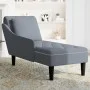 Deck chair with dark gray velvet pillow and right armrest. by , Daybeds - Ref: Foro24-4009773, Price: 153,08 €, Discount: %