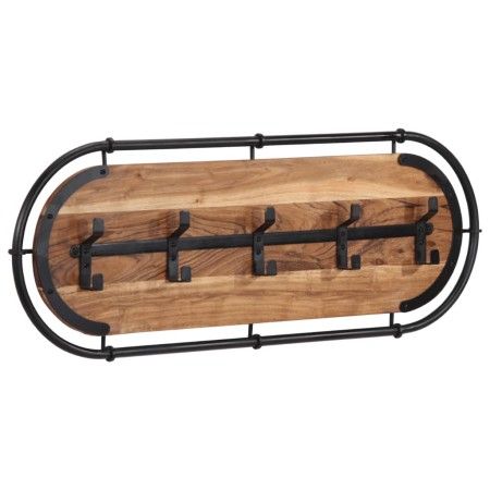 Wandgarderobe mit 5 massiven Mangoholzhaken von , Hut- und Garderobenständer - Ref: Foro24-4013507, Preis: 46,91 €, Rabatt: %