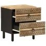 Solid rough black mango wood bedside table 40x33.5x46 cm by , Nightstands - Ref: Foro24-4018626, Price: 74,67 €, Discount: %