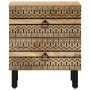 Solid rough black mango wood bedside table 40x33.5x46 cm by , Nightstands - Ref: Foro24-4018626, Price: 74,67 €, Discount: %