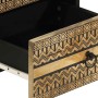 Solid rough black mango wood bedside table 40x33.5x46 cm by , Nightstands - Ref: Foro24-4018626, Price: 75,85 €, Discount: %