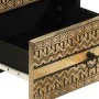 Solid rough black mango wood bedside table 40x33.5x46 cm by , Nightstands - Ref: Foro24-4018626, Price: 74,67 €, Discount: %