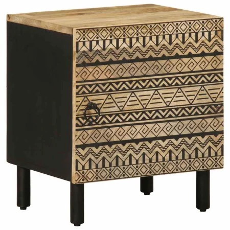 Mesita de noche madera maciza mango rugosa negro 40x33,5x46 cm de , Mesitas de noche - Ref: Foro24-4018624, Precio: 58,50 €, ...
