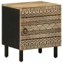 Mesita de noche madera maciza mango rugosa negro 40x33,5x46 cm de , Mesitas de noche - Ref: Foro24-4018624, Precio: 58,50 €, ...
