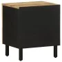 Mesita de noche madera maciza mango rugosa negro 40x33,5x46 cm de , Mesitas de noche - Ref: Foro24-4018624, Precio: 58,50 €, ...