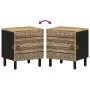 Mesita de noche madera maciza mango rugosa negro 40x33,5x46 cm de , Mesitas de noche - Ref: Foro24-4018624, Precio: 58,50 €, ...