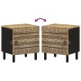 Solid rough black mango wood bedside table 40x33.5x46 cm by , Nightstands - Ref: Foro24-4018624, Price: 59,48 €, Discount: %