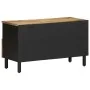 TV-Möbel aus massivem, schwarzem, grobem Mangoholz, 80x33,5x46 cm. von , CD- und DVD-Speicher - Ref: Foro24-4018645, Preis: 6...