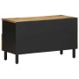 TV-Möbel aus massivem, schwarzem, grobem Mangoholz, 80x33,5x46 cm. von , CD- und DVD-Speicher - Ref: Foro24-4018645, Preis: 6...
