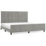Estructura de cama sin colchón terciopelo gris claro 200x200 cm