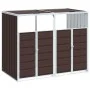 Double trash container shed, brown steel, 144x81x113 cm by , Waste container supports - Ref: Foro24-4006178, Price: 162,48 €,...