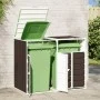 Double trash container shed, brown steel, 144x81x113 cm by , Waste container supports - Ref: Foro24-4006178, Price: 162,48 €,...
