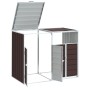 Double trash container shed, brown steel, 144x81x113 cm by , Waste container supports - Ref: Foro24-4006178, Price: 169,42 €,...