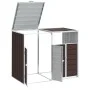 Double trash container shed, brown steel, 144x81x113 cm by , Waste container supports - Ref: Foro24-4006178, Price: 162,48 €,...