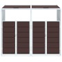 Double trash container shed, brown steel, 144x81x113 cm by , Waste container supports - Ref: Foro24-4006178, Price: 169,42 €,...