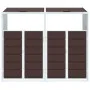 Double trash container shed, brown steel, 144x81x113 cm by , Waste container supports - Ref: Foro24-4006178, Price: 162,48 €,...