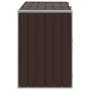 Double trash container shed, brown steel, 144x81x113 cm by , Waste container supports - Ref: Foro24-4006178, Price: 162,48 €,...