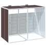 Double trash container shed, brown steel, 144x81x113 cm by , Waste container supports - Ref: Foro24-4006178, Price: 169,42 €,...