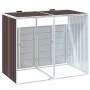 Double trash container shed, brown steel, 144x81x113 cm by , Waste container supports - Ref: Foro24-4006178, Price: 162,48 €,...