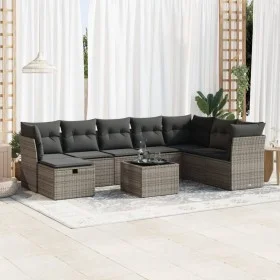 Set de sofás de jardín con cojines 9 pzas ratán sintético gris von , Gartensets - Ref: Foro24-3325346, Preis: 528,02 €, Rabat...