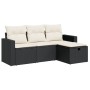 4-piece garden sofa set with black synthetic rattan cushions by , Garden sets - Ref: Foro24-3325352, Price: 254,60 €, Discoun...