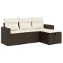 Garden sofa set 4 pieces with brown synthetic rattan cushions by , Garden sets - Ref: Foro24-3325359, Price: 274,17 €, Discou...