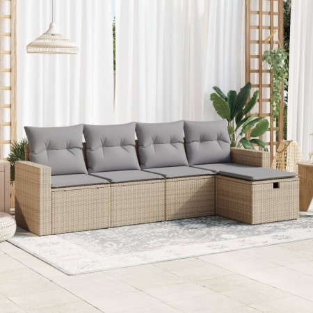 Garden sofa set with 5-piece synthetic rattan beige cushions by , Garden sets - Ref: Foro24-3325365, Price: 352,82 €, Discoun...