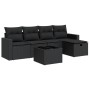 6-piece garden sofa set with black synthetic rattan cushions by , Garden sets - Ref: Foro24-3325371, Price: 393,02 €, Discoun...