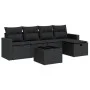 6-piece garden sofa set with black synthetic rattan cushions by , Garden sets - Ref: Foro24-3325371, Price: 393,55 €, Discoun...