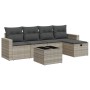 Garden sofa set 6 pieces and gray synthetic rattan cushions by , Garden sets - Ref: Foro24-3325378, Price: 384,18 €, Discount: %