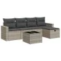 Garden sofa set 6 pieces and gray synthetic rattan cushions by , Garden sets - Ref: Foro24-3325378, Price: 390,55 €, Discount: %