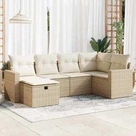 Gartensofa-Set mit 6-teiligen Kissen aus synthetischem Rattan in Beige. von , Gartensets - Ref: Foro24-3325384, Preis: 453,64...