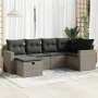 Gartenmöbel-Set 6-teilig mit grauen Polstern aus synthetischem Rattan von , Gartensets - Ref: Foro24-3325386, Preis: 381,96 €...