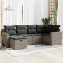 Gartenmöbel-Set 6-teilig mit grauen Polstern aus synthetischem Rattan von , Gartensets - Ref: Foro24-3325386, Preis: 416,41 €...
