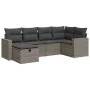 6-piece garden furniture set with gray synthetic rattan cushions by , Garden sets - Ref: Foro24-3325386, Price: 383,06 €, Dis...