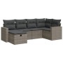 Gartenmöbel-Set 6-teilig mit grauen Polstern aus synthetischem Rattan von , Gartensets - Ref: Foro24-3325386, Preis: 416,41 €...