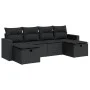 6-piece garden sofa set with black synthetic rattan cushions by , Garden sets - Ref: Foro24-3325421, Price: 394,45 €, Discoun...