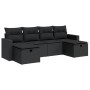 6-teiliges Gartensofa-Set und Kissen aus schwarzem Kunststoff-Rattan. von , Gartensets - Ref: Foro24-3325421, Preis: 400,05 €...