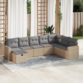 Garden sofa set with 8 pieces of synthetic beige rattan and cushions. by , Garden sets - Ref: Foro24-3325435, Price: 531,08 €...