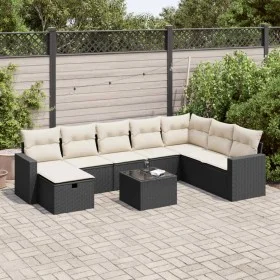 Set de sofás de jardín con cojines 9 pzas ratán sintético negro von , Gartensets - Ref: Foro24-3325442, Preis: 510,74 €, Raba...