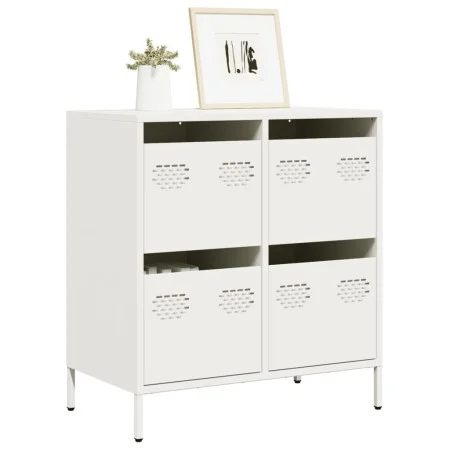 Kaltgewalzter weißer Stahlschrank 68x39x73,5 cm von , Sideboards - Ref: Foro24-851261, Preis: 99,51 €, Rabatt: %