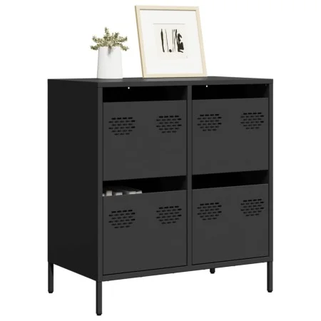 Kaltgewalzter schwarzer Stahlschrank 68x39x73,5 cm von , Sideboards - Ref: Foro24-851256, Preis: 94,23 €, Rabatt: %
