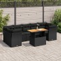 Gartensofa-Set und Kissen, 8-teilig, aus schwarzem Kunststoff-Rattan. von , Gartensets - Ref: Foro24-3326897, Preis: 567,02 €...
