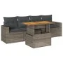 Garden sofa set with 5-piece synthetic rattan gray cushions by , Garden sets - Ref: Foro24-3326986, Price: 352,12 €, Discount: %
