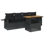 Gartenmöbel-Set 5-teilig mit schwarzen Polstern aus synthetischem Rattan von , Gartensets - Ref: Foro24-3327093, Preis: 399,7...