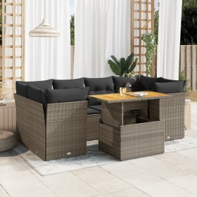 7-piece garden sofa set with gray synthetic rattan cushions by , Garden sets - Ref: Foro24-3326895, Price: 480,06 €, Discount: %